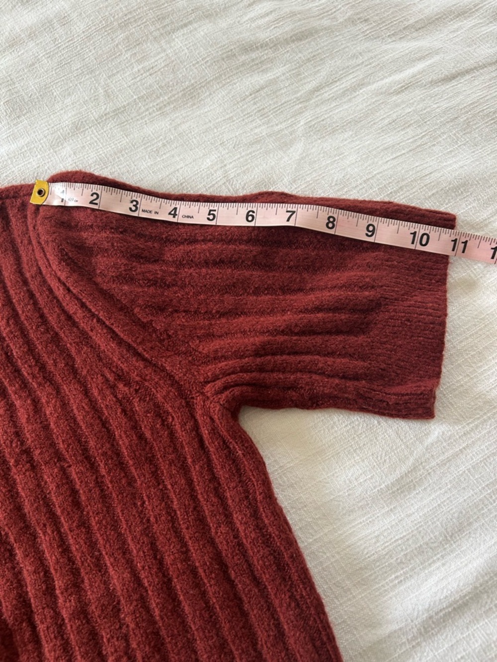 Madewell Ribbed Short-Sleeve Cardigan - Deep Rust - Picture 4 of 6